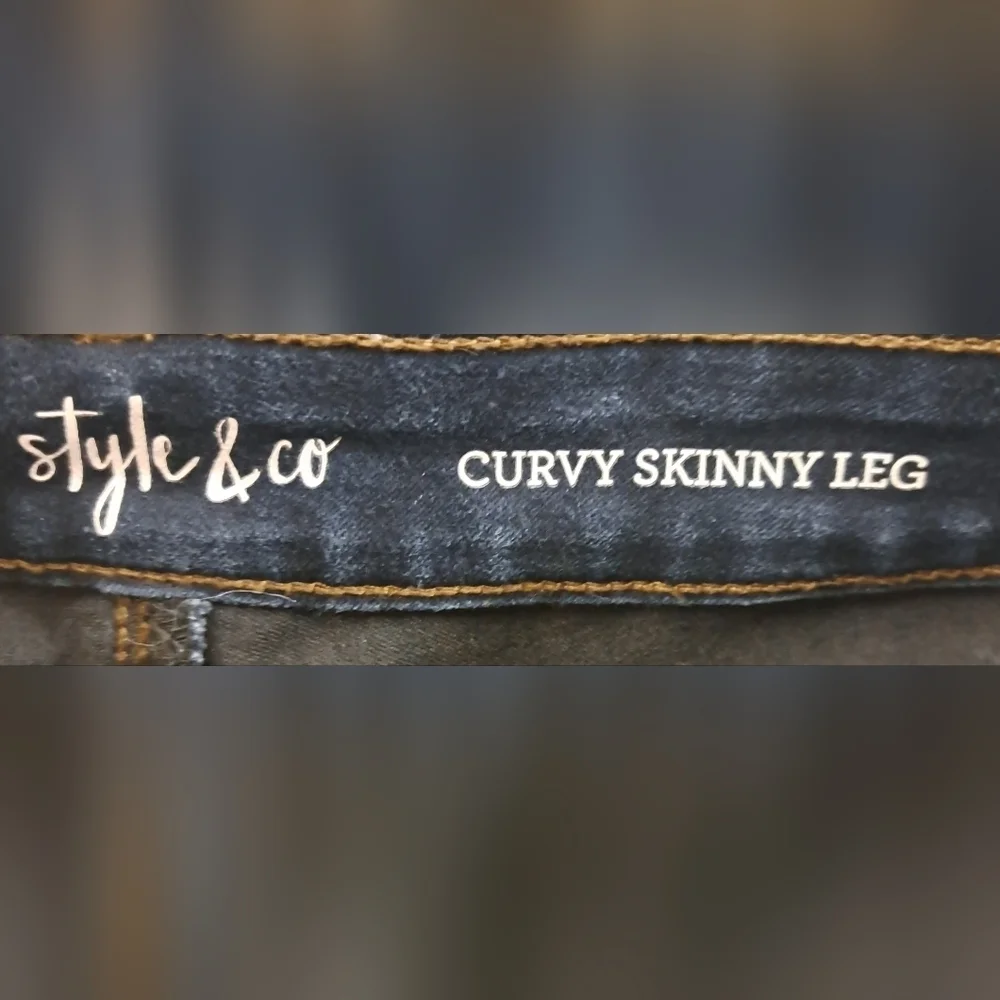 Style & Co 18 Curvy Skinny Leg Jeans Stretch Five Pocket Zipper Fly Dark Wash